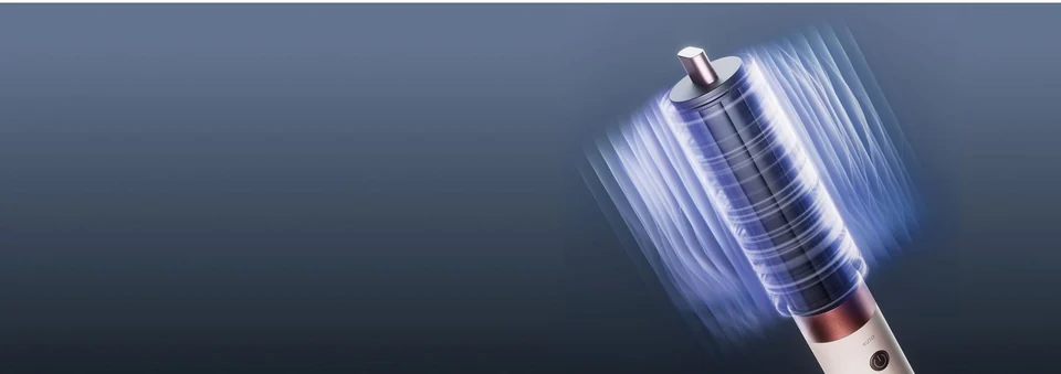 Поток воздуха вокруг цилиндрической насадки Dyson Airwrap